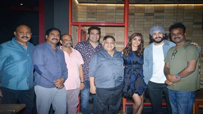 Akhil Most Eligible Bachelor movie success party Akhil Most Eligible Bachelor movie success party
