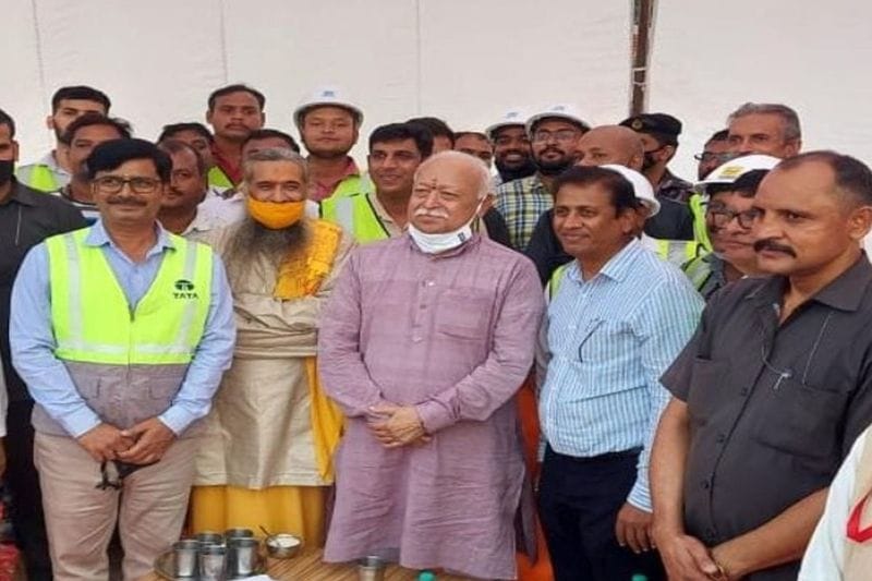 RSS chief mohan bhagwat visited ramlala in ayodhya,also took feedback temple construction