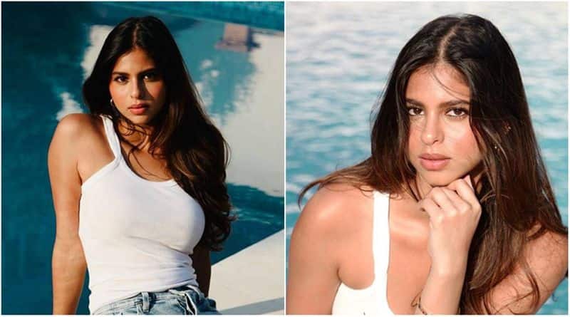 Suhana Khan posed on a couch in an Animal print Cami check out the pics bRD