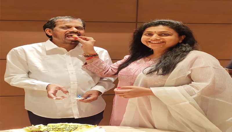 MLA Roja Celebrated Her husband birthday