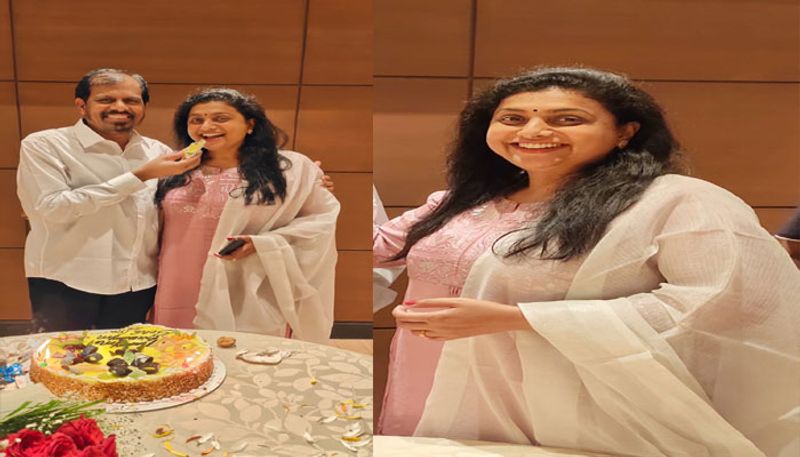 MLA Roja Celebrated Her husband birthday