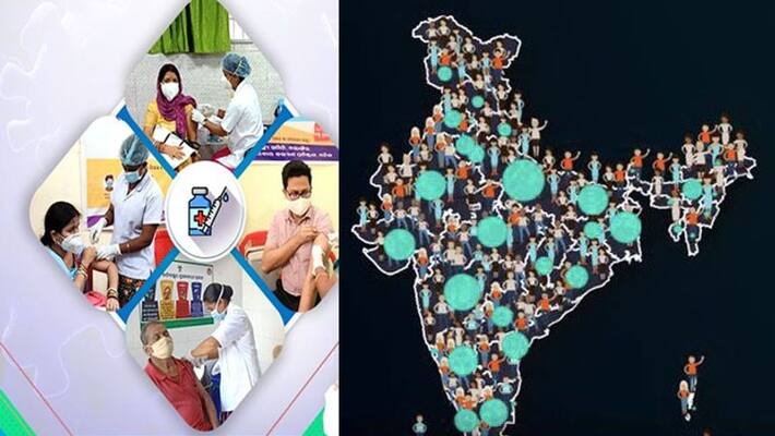 Corona vaccination crosses 100 crores in India, 61 lakh doses taken in a day Corona vaccination crosses 100 crores in India, 61 lakh doses taken in a day