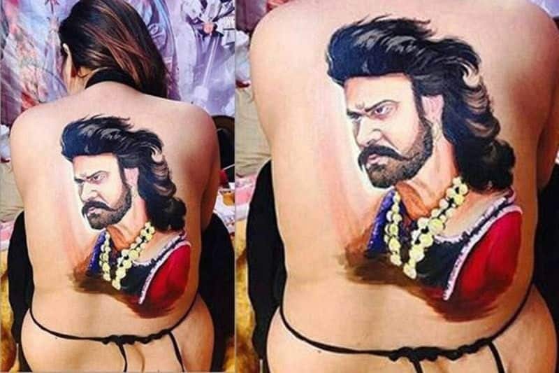 Prabhas' Crazy Female Fan Paints Her Back With A Picture Of Baahubali's  Character | India.com