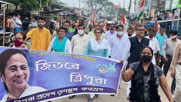 tmc mp Sushmita dev s car attacked in Tripura bsm tmc mp Sushmita dev s car attacked in Tripura bsm