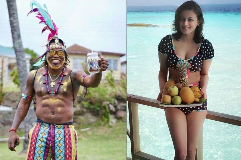 t20 worldcup 2021: Chris gayle spotted partying with Heroine sneha Ullal two days before t20 WC