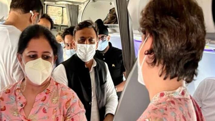 up election 2022,when priyanka gandhi and akhilesh yadav had an accidental meeting in flight up election 2022,when priyanka gandhi and akhilesh yadav had an accidental meeting in flight