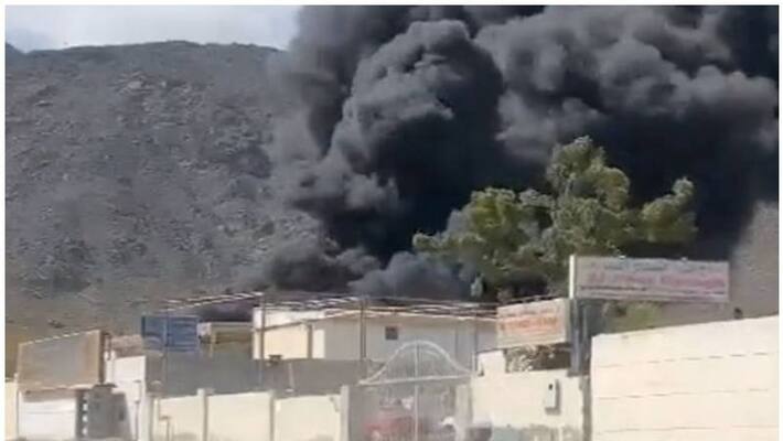 Massive fire breaks out in automobile workshop in UAE Massive fire breaks out in automobile workshop in UAE