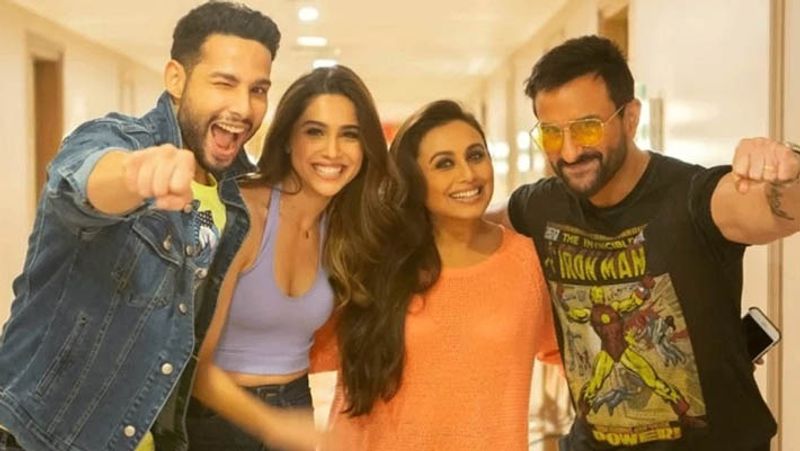 Rani Mukerji can be seen measuring Kareena Kapoor husband Saif Ali Khan waist in Bunty aur Babli 2 first look