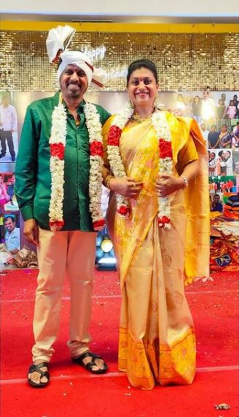 Actress roja celebrating her husband director selvamani birthday viral photos