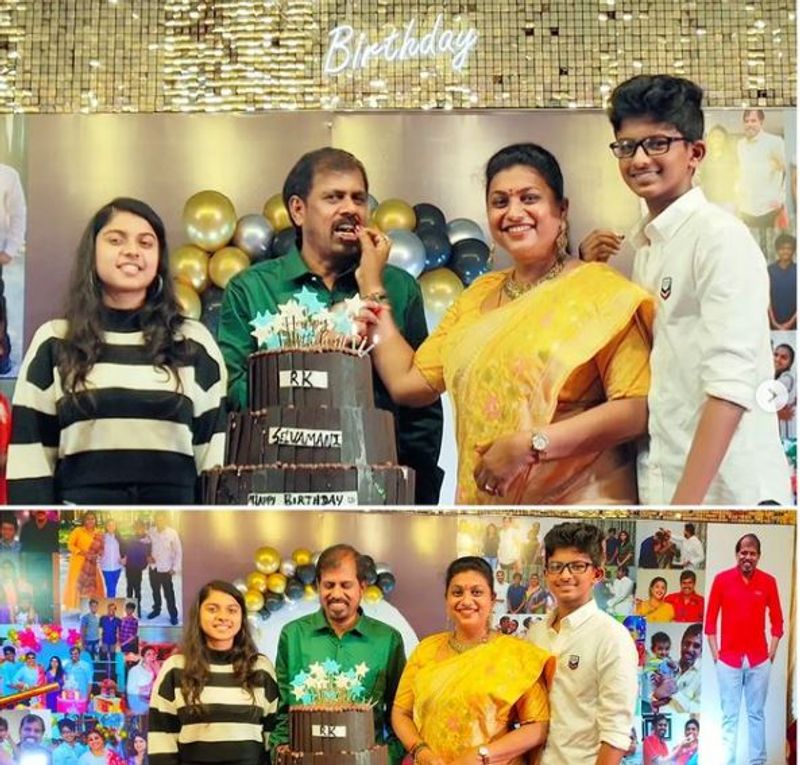 Actress roja celebrating her husband director selvamani birthday viral photos