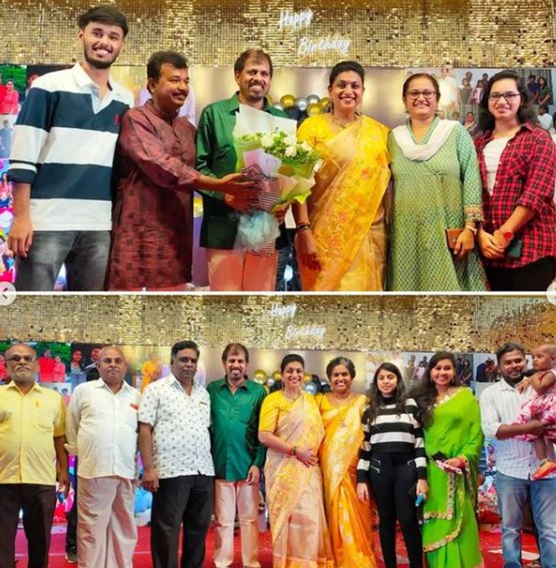 Actress roja celebrating her husband director selvamani birthday viral photos