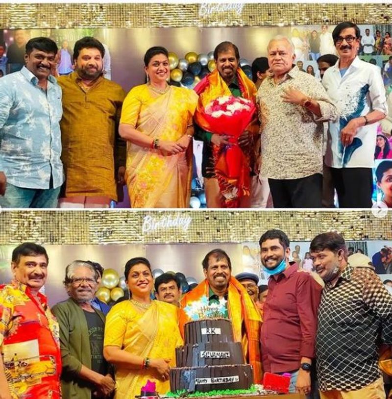 Actress roja celebrating her husband director selvamani birthday viral photos