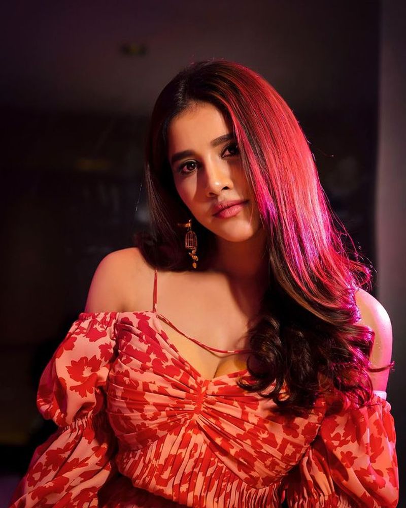 Nabha Natesh stunning look in red gown