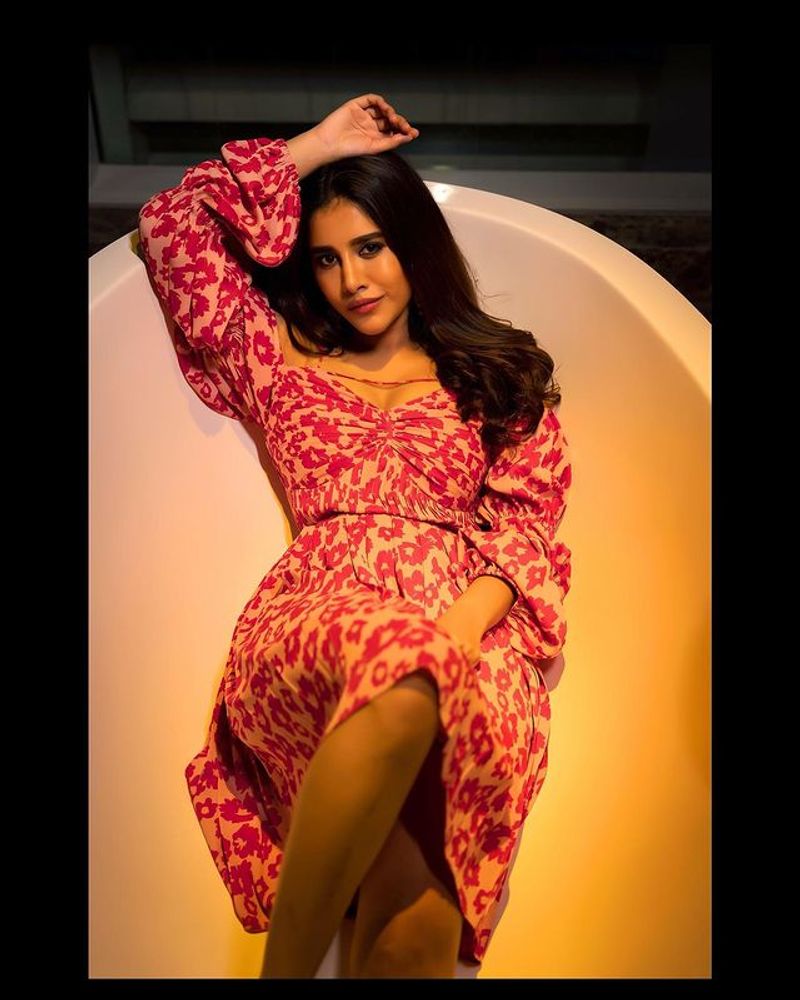 Nabha Natesh stunning look in red gown
