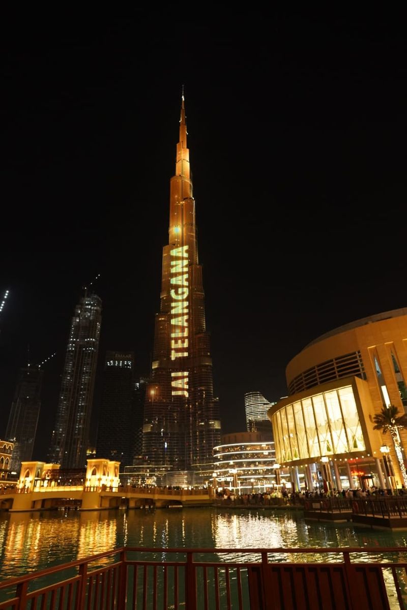 Telangana Bathukamma screened on Burj Khalifa Building