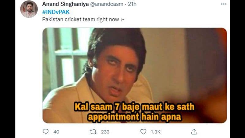 T20 World Cup cricket match between India and Pakistan in Dubai memes viral on Twitter