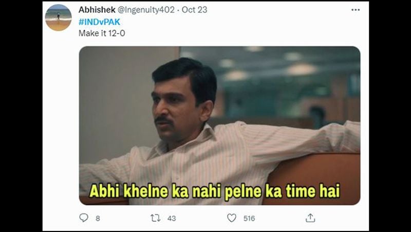 T20 World Cup cricket match between India and Pakistan in Dubai memes viral on Twitter