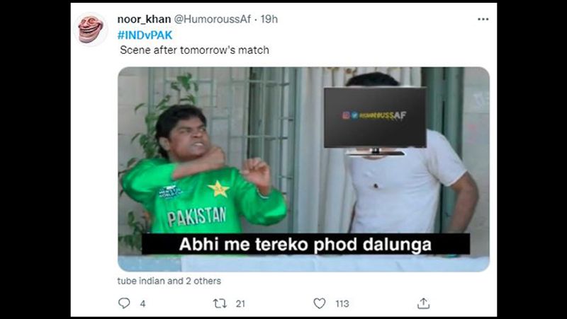 T20 World Cup cricket match between India and Pakistan in Dubai memes viral on Twitter