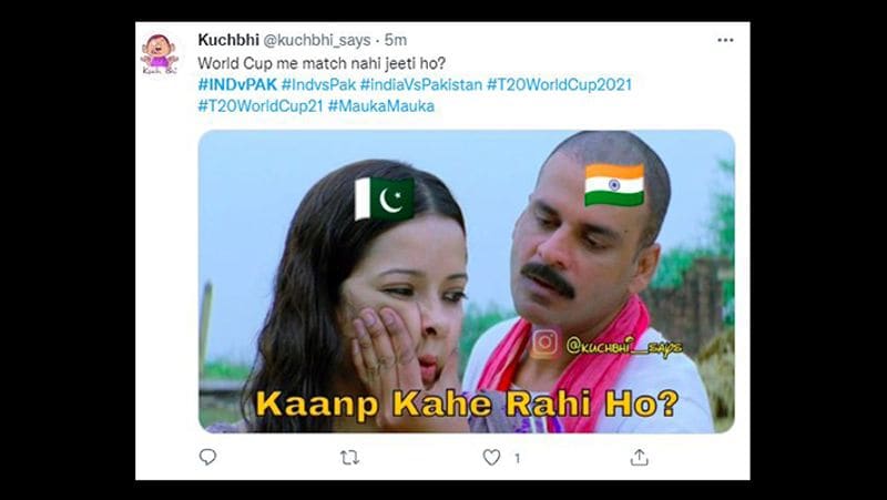 T20 World Cup cricket match between India and Pakistan in Dubai memes viral on Twitter