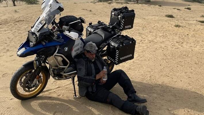 Thala ajith bike riding photo viral in social media Thala ajith bike riding photo viral in social media