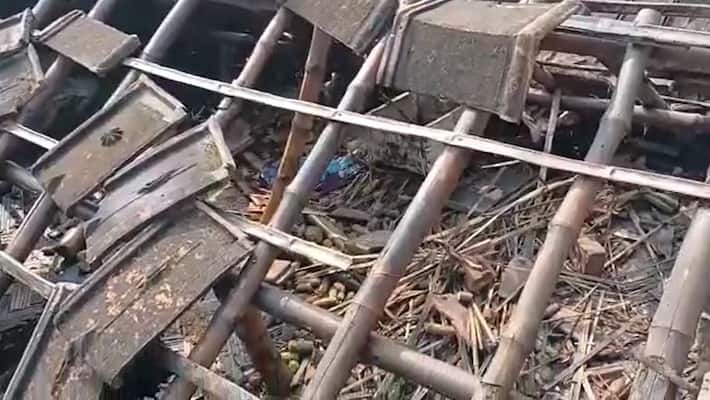 roof of TMC worker house broke due to the explosion in Malda bmm roof of TMC worker house broke due to the explosion in Malda bmm