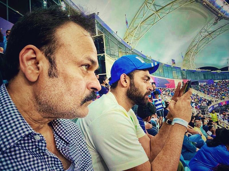 nagababu varun enjoys dubai vacation wacthed india versus Pakistan t20 match