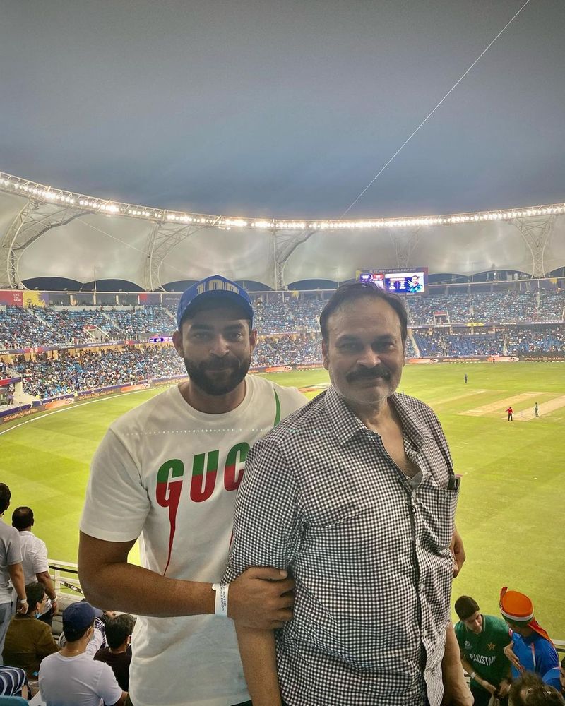nagababu varun enjoys dubai vacation wacthed india versus Pakistan t20 match