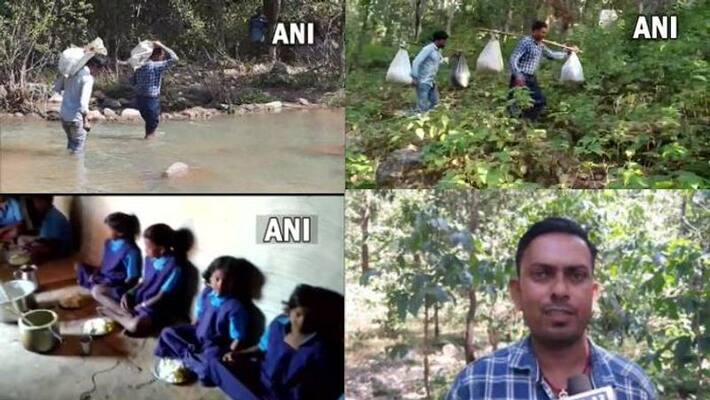 this teachers walking miles with mid day meal ration for students this teachers walking miles with mid day meal ration for students