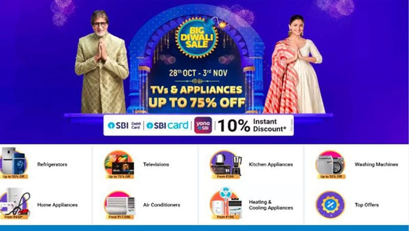 Flipkart Diwali Sale, see discounts and offers on various products