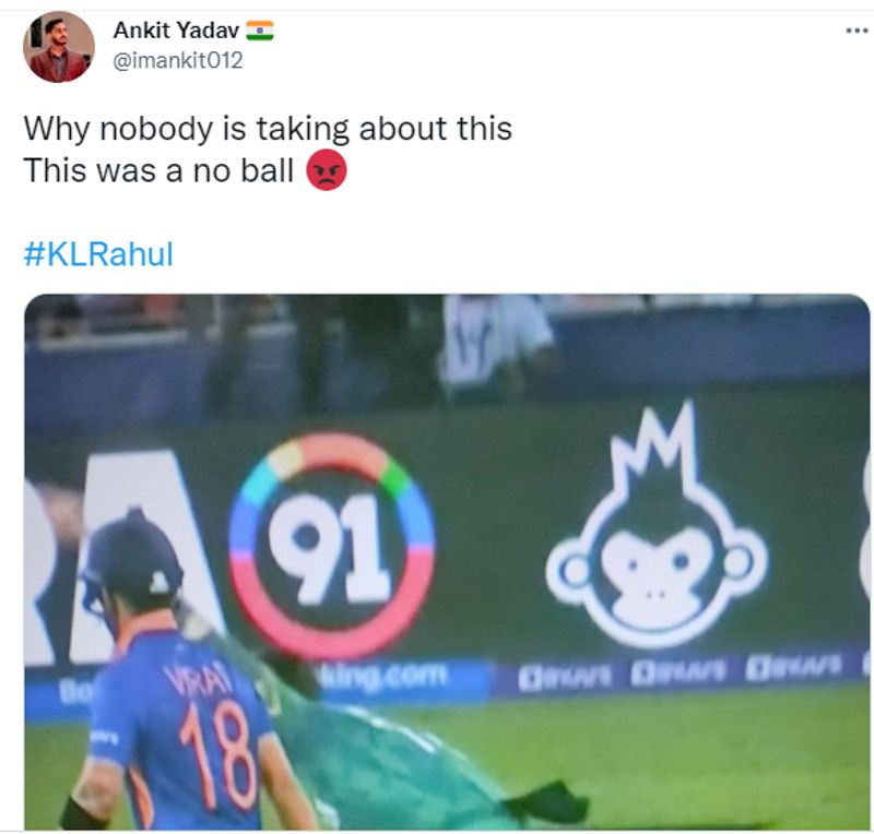 T20 World Cup 2021 IND vs PAK umpire is sleeping fans shared images as KL Rahul out in no ball