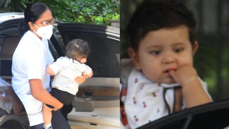 kareena kapoor spotted without makeup at father randhir kapoor house with son jeh ali khan