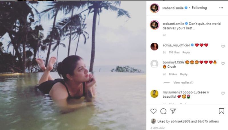 Bengali Actress Srabanti Chatterjee wearing black monokini in swimming pool photos goes viral BRD