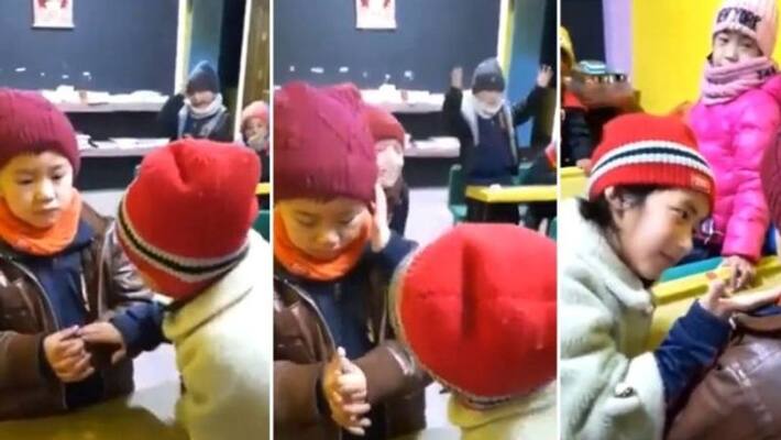 Arunachal girl consoling fellow classmate is viral on social media Arunachal girl consoling fellow classmate is viral on social media