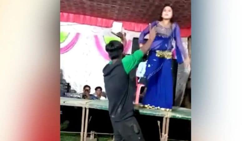 tamancha disco video viral female dancer showing pistol during shraddh program