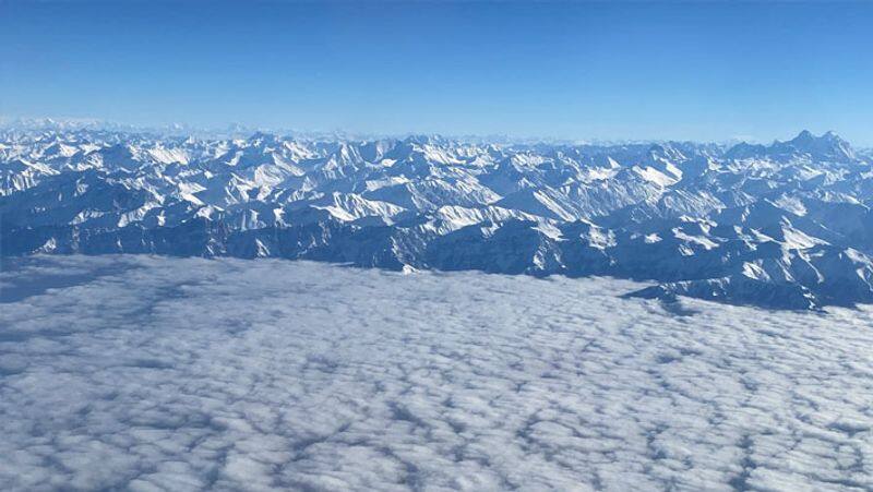 Amit Shah captured some pictures of Kashmir valley from aeroplane, shared on social media