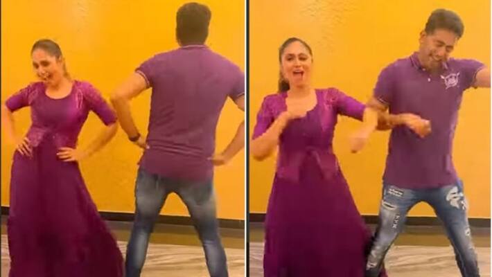 Sreethu Krishnan and Nikhil Nair with dance steps on reelsAcquired Ambadi Alina fans Sreethu Krishnan and Nikhil Nair with dance steps on reelsAcquired Ambadi Alina fans