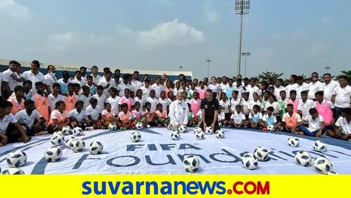 CM Naveen Patnaik inaugurates FIFA Football For Schools in Bhubaneswar CM Naveen Patnaik inaugurates FIFA Football For Schools in Bhubaneswar