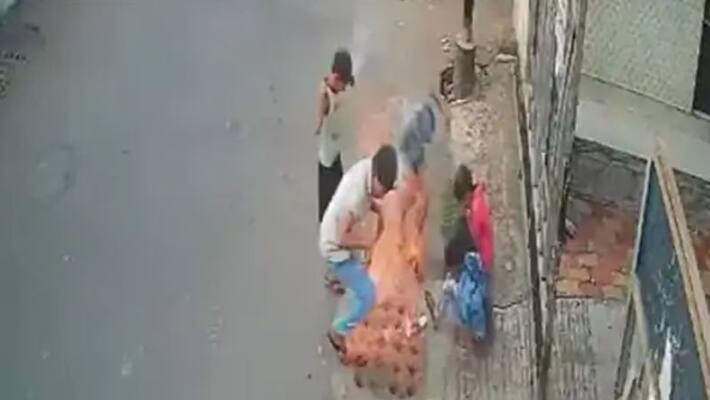 Gujarat kids in surat were bursting crackers in sewer line, it caught fire after gas leak Gujarat kids in surat were bursting crackers in sewer line, it caught fire after gas leak