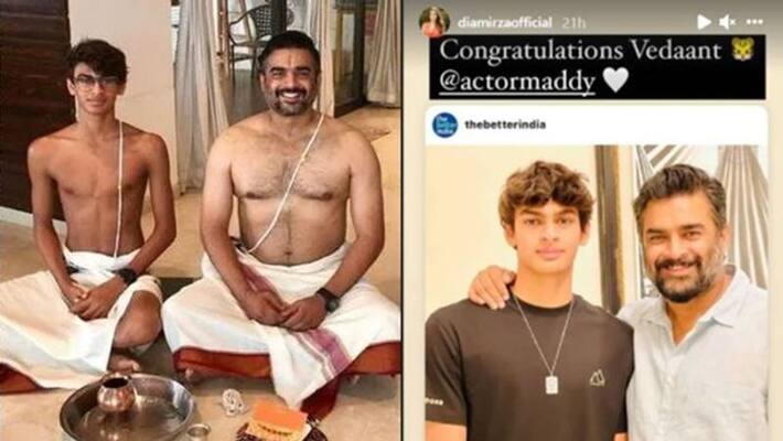 Dia Mirza Reaction To Madhavan's Son Vedaant Winning 7 Medals Dia Mirza Reaction To Madhavan's Son Vedaant Winning 7 Medals