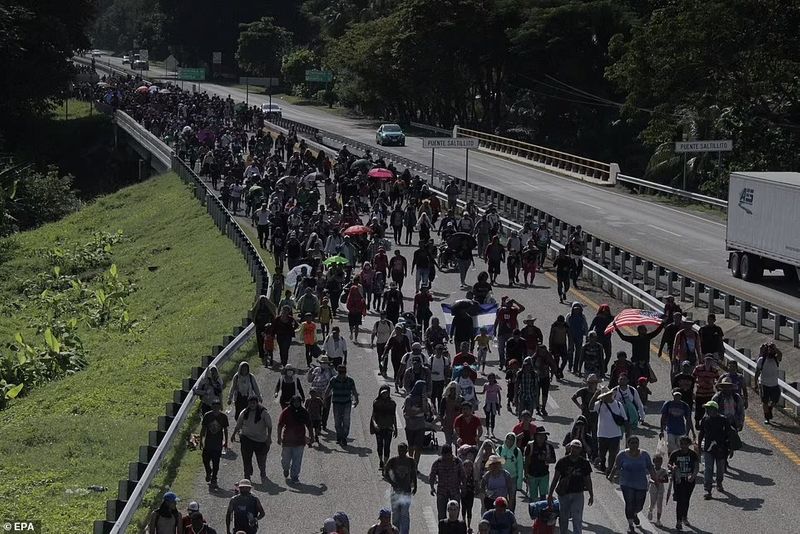 group of 5000 immigrants set out to immigrate to the United States through mexico