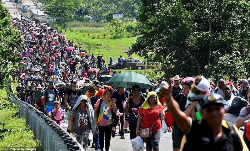 group of 5000 immigrants set out to immigrate to the United States through mexico