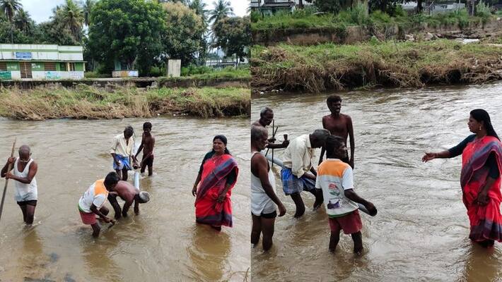 female panchayat leader works in the flood female panchayat leader works in the flood