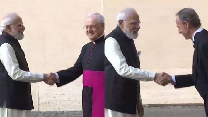 PM modi met pope Francis in vatican city PM modi met pope Francis in vatican city