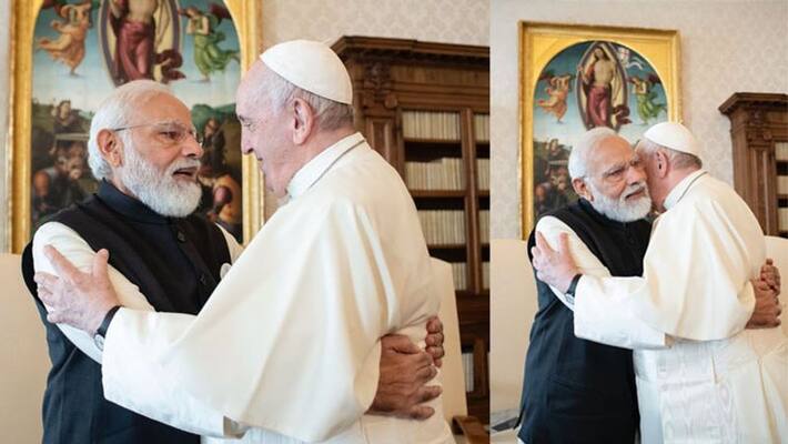 pm modi italy visit, modi meets Pope Francis in Vatican City pm modi italy visit, modi meets Pope Francis in Vatican City