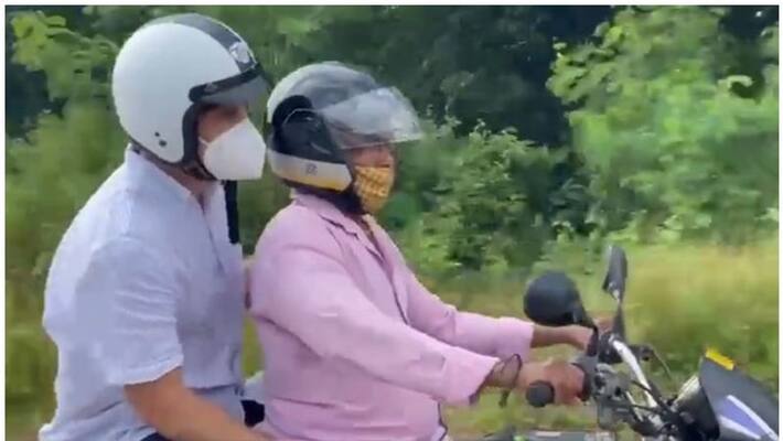 video showing rahul gandhi journey on bike taxi went viral video showing rahul gandhi journey on bike taxi went viral