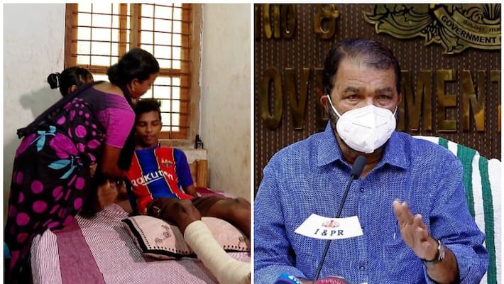 Minister V Sivankutty about help to ananthu who fell from a treetop while attending online class Minister V Sivankutty about help to ananthu who fell from a treetop while attending online class