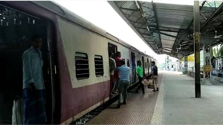 local train service resumed today Some where there is no place in train bmm local train service resumed today Some where there is no place in train bmm