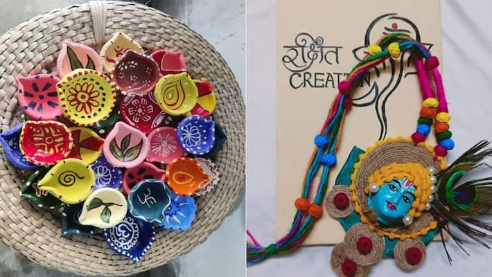 Diwali Home Decor Tips - Kolkata Women Sankita Dutta-Sweta Gangully decorates Handmade Diwali Diya and Jewellery Diwali Home Decor Tips - Kolkata Women Sankita Dutta-Sweta Gangully decorates Handmade Diwali Diya and Jewellery