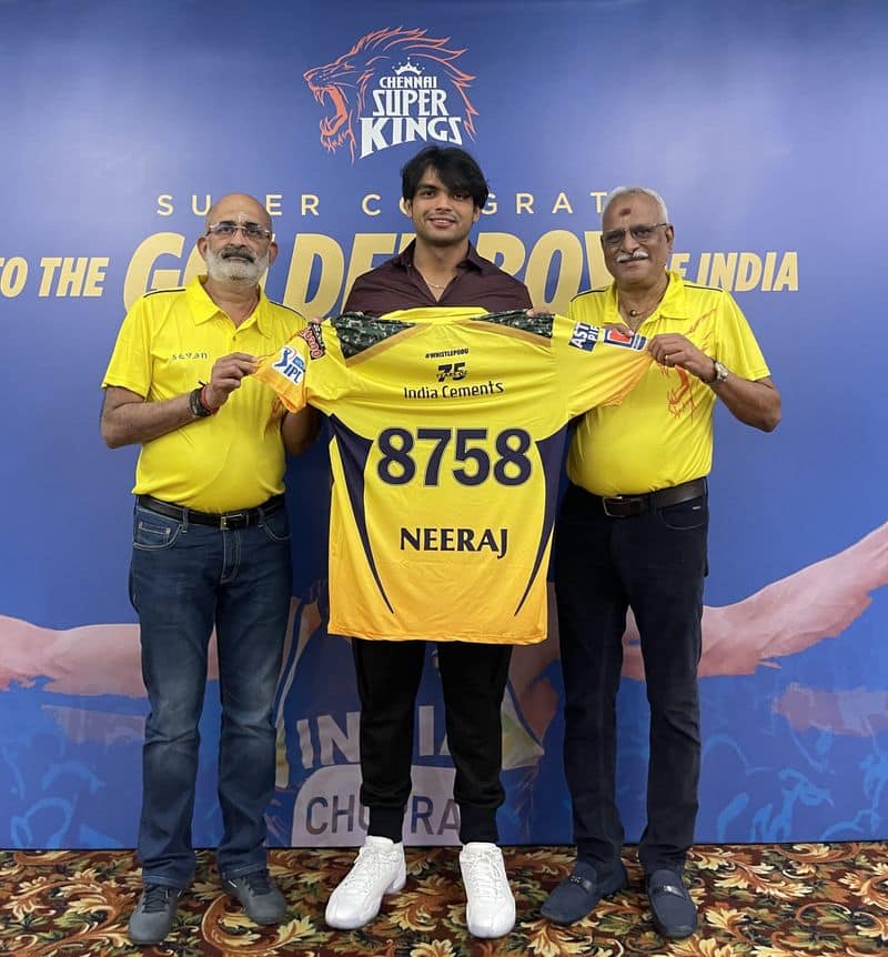 Chennai Super Kings present Special jersey to Neeraj Chopra, and Tokyo Olympic winner gets special edition SUV