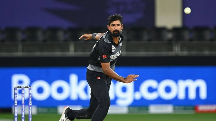 T20 World Cup: New Zealand's Ish Sodhi gets hit on the face against Namibia T20 World Cup: New Zealand's Ish Sodhi gets hit on the face against Namibia